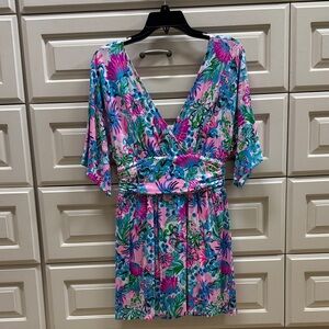 Lilly Pulitzer Floral Mini Dress - Pink and Blue